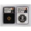 Image 1 : 1792-2017 Half Disme 1/10 oz. Gold & 1oz. Silver Medals NGC PF70 W/ Moy Signature Set