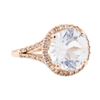 Image 1 : 14KT Rose Gold 5.40 ctw Aquamarine And Diamond Ring