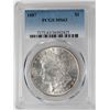 Image 1 : 1887 $1 Morgan Silver Dollar Coin PCGS MS63