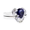 Image 1 : 14KT White Gold 2.27 ctw Sapphire and Diamond Ring and Band