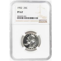 1952 Proof Washington Quarter Coin NGC PF67