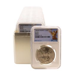 Lot of (20) 1983Mo Mexico 1 Onza Libertad Silver Coins NGC MS65