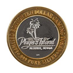 .999 Fine Silver Players Island Casino $10 Casino Limited Edition Gaming Token