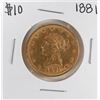 Image 1 : 1881 $10 Liberty Head Eagle Gold Coin