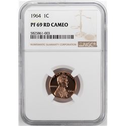 1964 Proof Lincoln Memorial Cent Coin NGC PF69RD Cameo