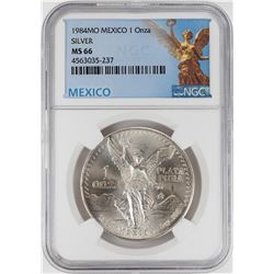 1984Mo Mexico 1 Onza Libertad Silver Coin NGC MS66