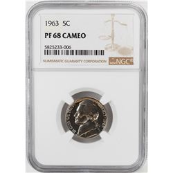 1963 Proof Jefferson Nickel Coin NGC PF68 Cameo