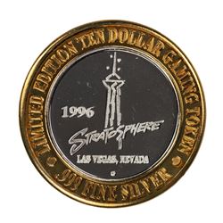 .999 Silver Stratosphere Las Vegas, Nevada $10 Casino Limited Edition Gaming Token