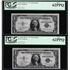 Image 1 : (2) Consecutive 1935A $1 "R" Experimental Silver Certificate Notes PCGS New 62PPQ