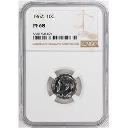 1962 Proof Roosevelt Dime Coin NGC PF68