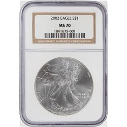 2002 $1 American Silver Eagle Coin NGC MS70