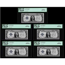 (5) Consecutive 1928A $1 Funnyback Silver Certificate Notes PCGS Gem New 65PPQ