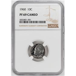 1960 Proof Roosevelt Dime Coin NGC PF69 Cameo
