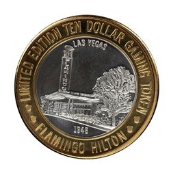 .999 Silver Flamingo Hilton Las Vegas, Nevada $10 Casino Limited Edition Gaming Token