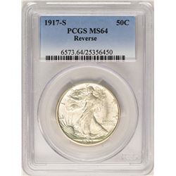 1917-S Reverse Walking Liberty Half Dollar Coin PCGS MS64