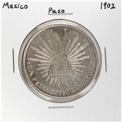 1902 Mexico Peso Silver Coin
