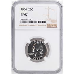 1964 Proof Washington Quarter Coin NGC PF67