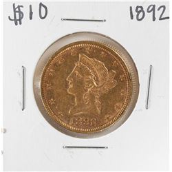 1892 $10 Liberty Head Eagle Gold Coin
