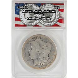 1893-S $1 Morgan Silver Dollar Coin ANACS Certified Genuine