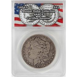1894-S $1 Morgan Silver Dollar Coin ANACS Certified Genuine