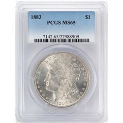 1883 $1 Morgan Silver Dollar Coin PCGS MS65