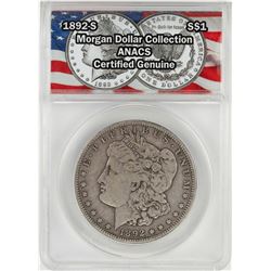 1892-S $1 Morgan Silver Dollar Coin ANACS Certified Genuine