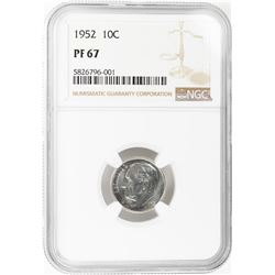 1952 Proof Roosevelt Dime Coin NGC PF67
