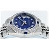 Image 5 : Rolex Ladies Stainless Steel Blue Diamond & Sapphire Datejust Wristwatch