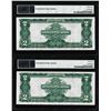 Image 2 : (2) Consecutive 1899 $2 Silver Certificate Notes Fr.255 PMG Choice Uncirculated 64EPQ