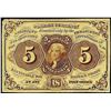 Image 1 : July 17, 1862 First Issue Five Cent Fractional Currency Note