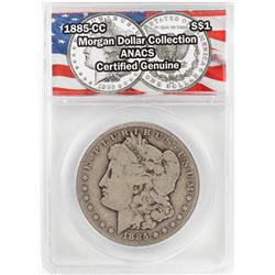 1885-CC $1 Morgan Silver Dollar Coin ANACS Certified Genuine