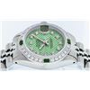 Image 7 : Rolex Ladies Stainless Steel Green Stamp Diamond & Emerald Datejust Wristwatch