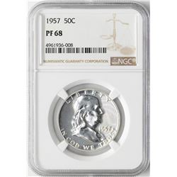 1957 Franklin Half Dollar Coin NGC PF68