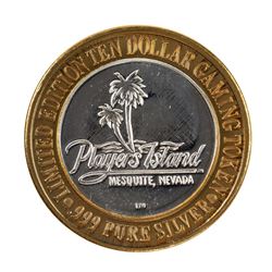 .999 Fine Silver Players Island Casino $10 Casino Limited Edition Gaming Token