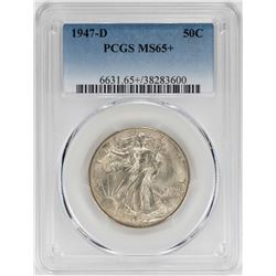 1947-D Walking Liberty Half Dollar Coin PCGS MS65+