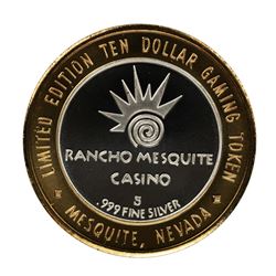 .999 Silver Rancho Mesquite Casino Nevada $10 Casino Limited Edition Gaming Token