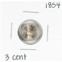 1854 Three Cent Silver Coin