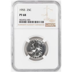 1955 Proof Washington Quarter Coin NGC PF68