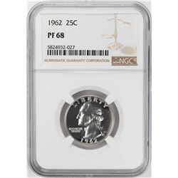 1962 Proof Washington Quarter Coin NGC PF68