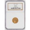 Image 1 : 1911 $2 1/2 Indian Head Quarter Eagle Gold Coin NGC MS61