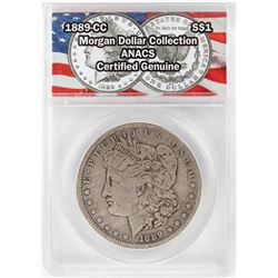 1889-CC $1 Morgan Silver Dollar Coin ANACS Certified Genuine