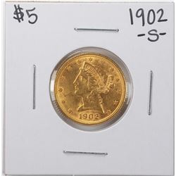 1902-S $5 Liberty Head Half Eagle Gold Coin