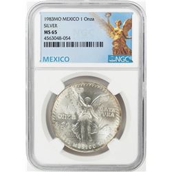 1983Mo Mexico 1 Onza Libertad Silver Coin NGC MS65