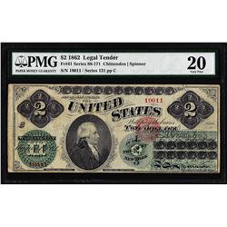 1862 $2 Legal Tender Note Fr.41 PMG Very Fine 20