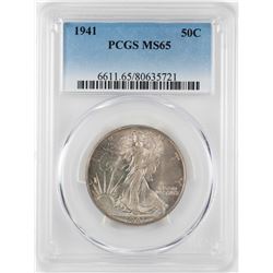 1941 Walking Liberty Half Dollar Coin PCGS MS65