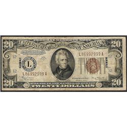 1934A $20 Hawaii WWII Emergency Issue Federal Reserve Note
