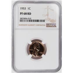 1953 Proof Lincoln Wheat Cent Coin NGC PF68RD