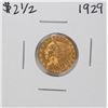 Image 1 : 1929 $2 1/2 Indian Head Quarter Eagle Gold Coin