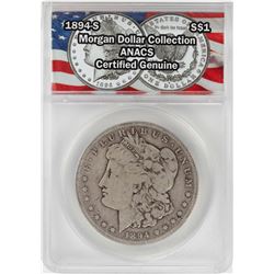 1894-S $1 Morgan Silver Dollar Coin ANACS Certified Genuine