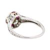 Image 3 : Platinum 0.50 ctw Diamond and Ruby Ring